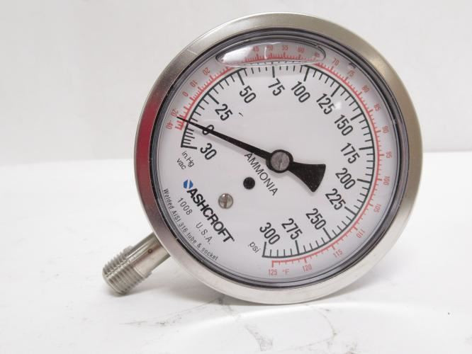Ashcroft 10-1008-SL-02l-301MV&300#-XR5; Gauge; 300Psi; 1/4NPT