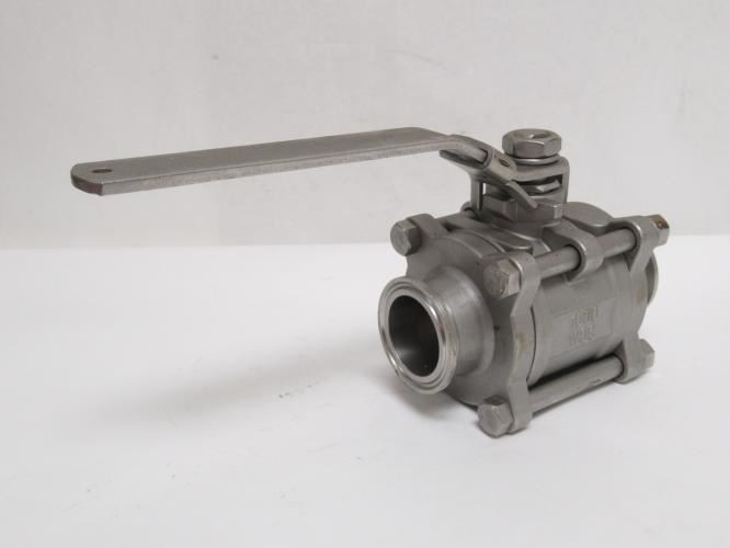 Industry-Std 11A424; Sanitary Ball Valve; SS-316; 1-1/2" Clamp