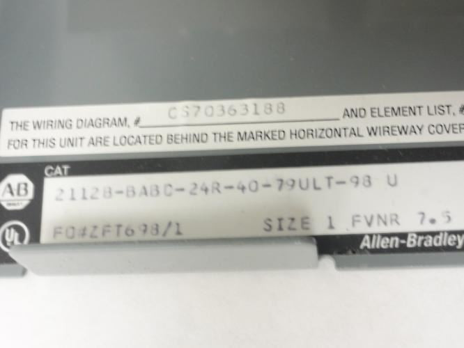 Allen-Bradley 2112B-BABD24R-40-79ULT-98; Starter 27A 3P 575VAC