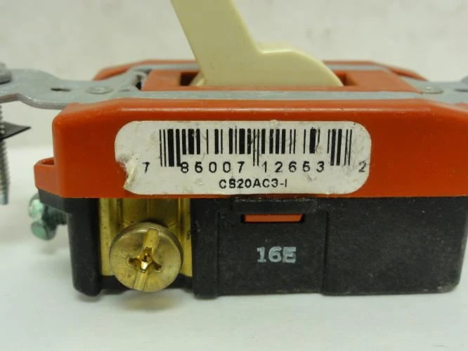 Pass&Seymour CS20AC3-I; Toggle Wall Switch; 20A; 120/277VAC