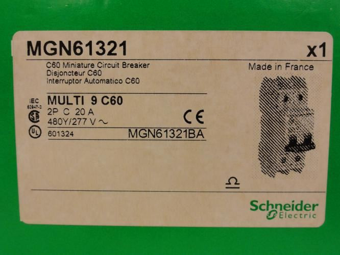 Schneider MGN61321; Mini Circuit Breaker; 2P; 20A; 277/480V