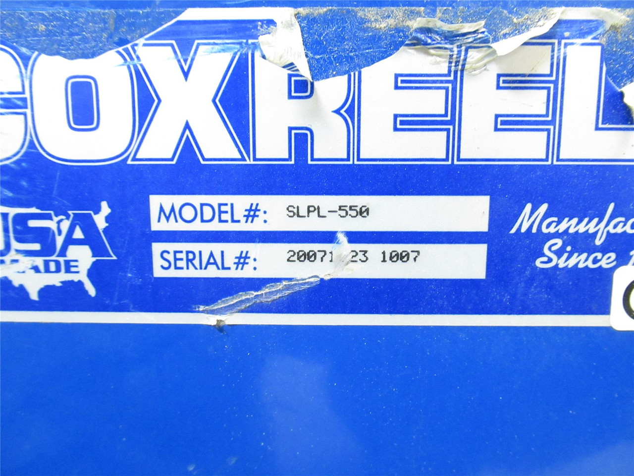 Coxreels SLPL-550; Spring Return Hose Reel; Good Core