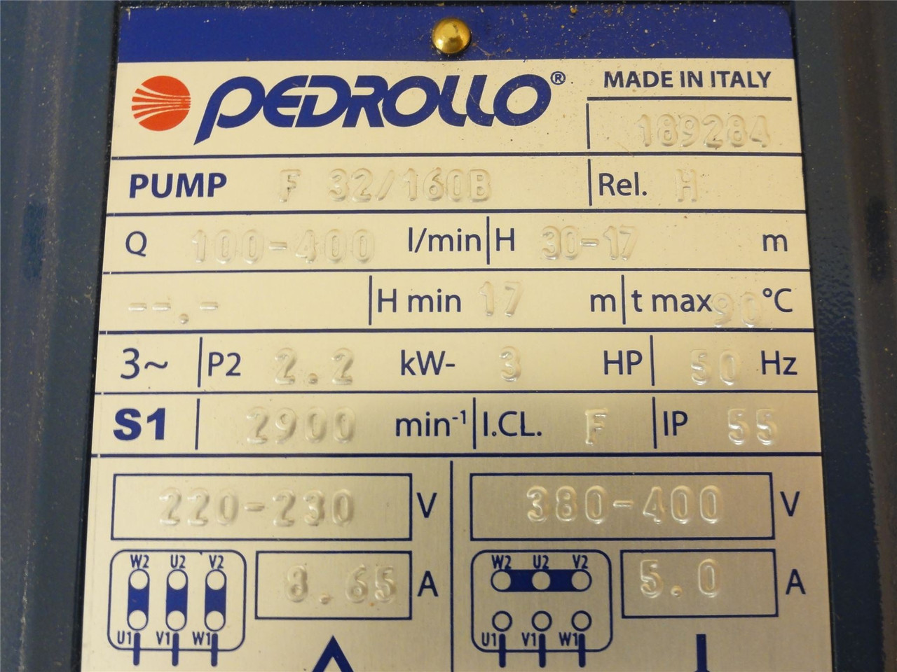 Pedrollo F32/160B; Centrifugal Pump 2.2kW; 380-400VAC