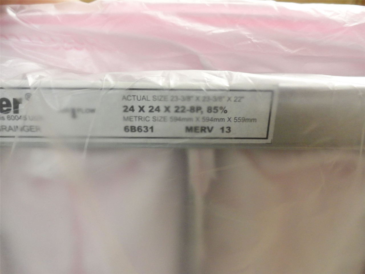 Air Handler 6B631; Lot-2; Pocket Air Filters; 24" x 24" x 22"
