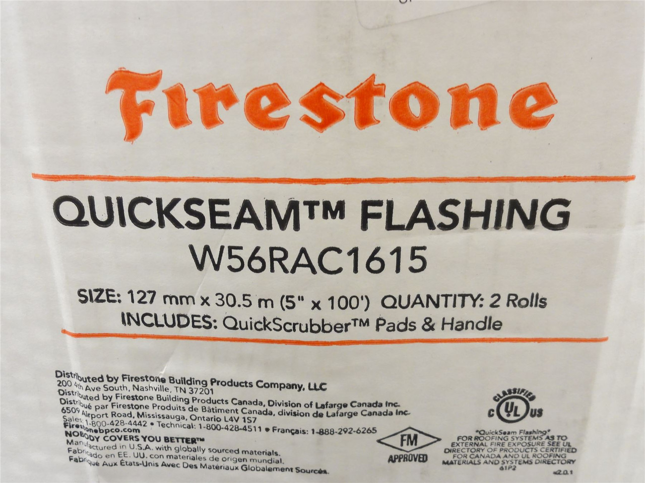 Firestone W56RAC1615; QuickSeam Black Flashing; 5" Wide