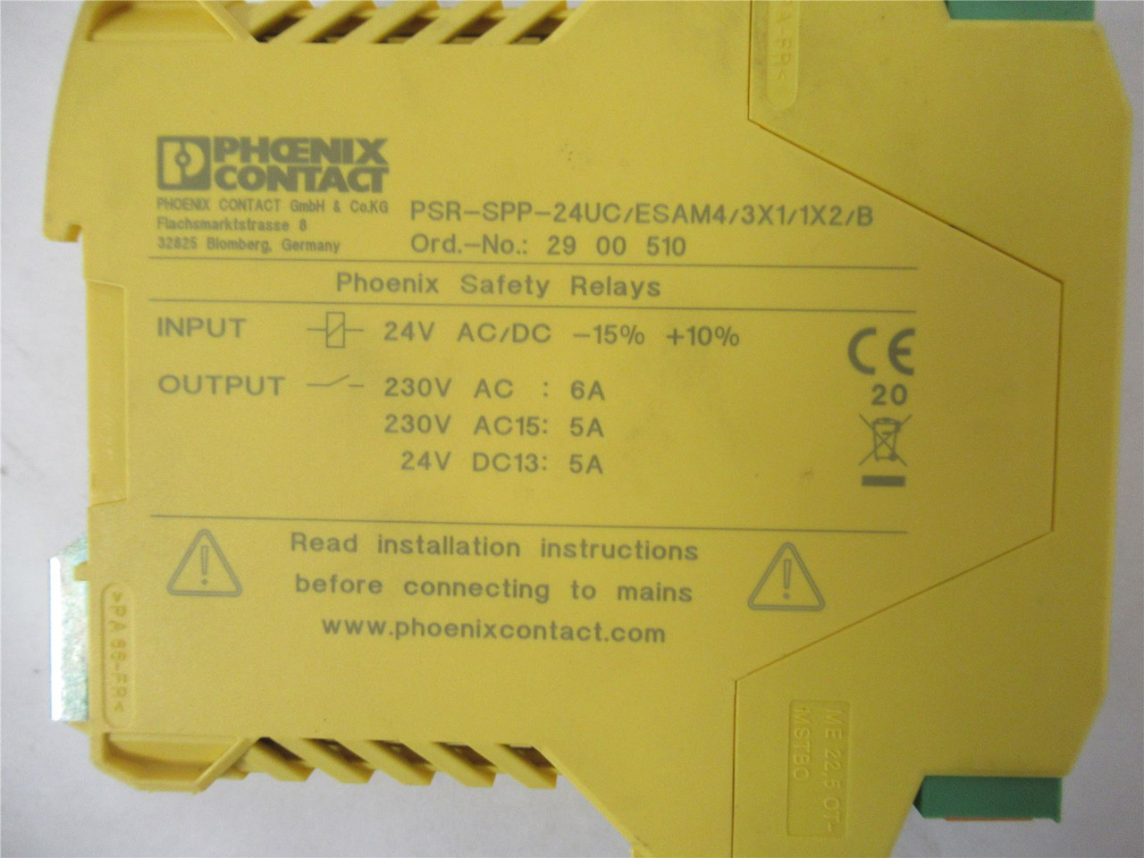 Phoenix Contact PSR-SPP-24UC/ESAM4/3X1/1X2/B; Safety Relay