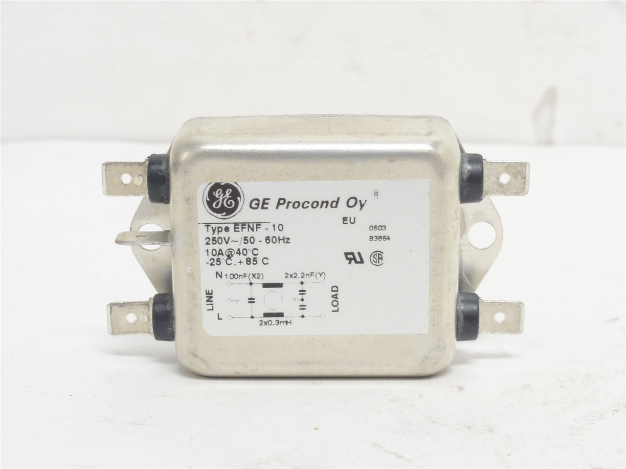 GE EFNF-10; RFI/EMI Filter; 10 Amps; 250VAC