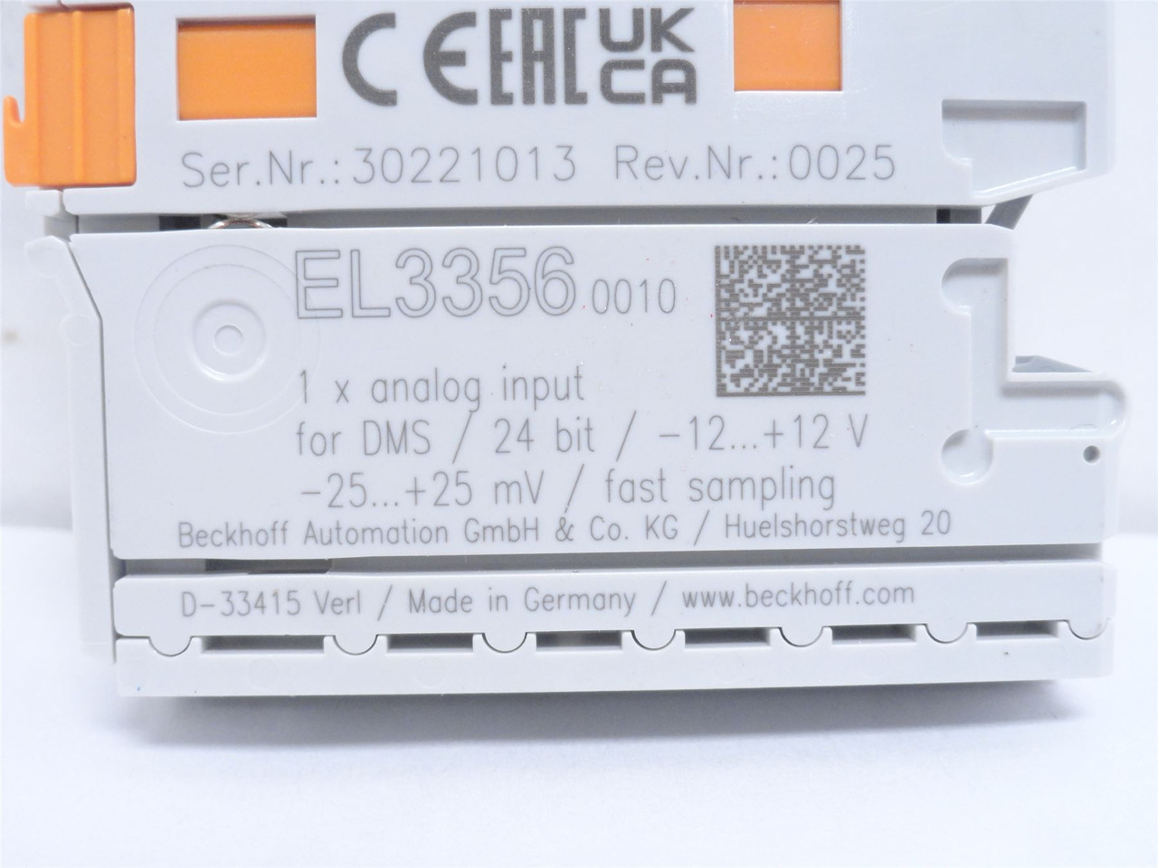 Beckhoff EL3356; EtherCAT Terminal; 1-Channel; 12VDC; 16-Bit