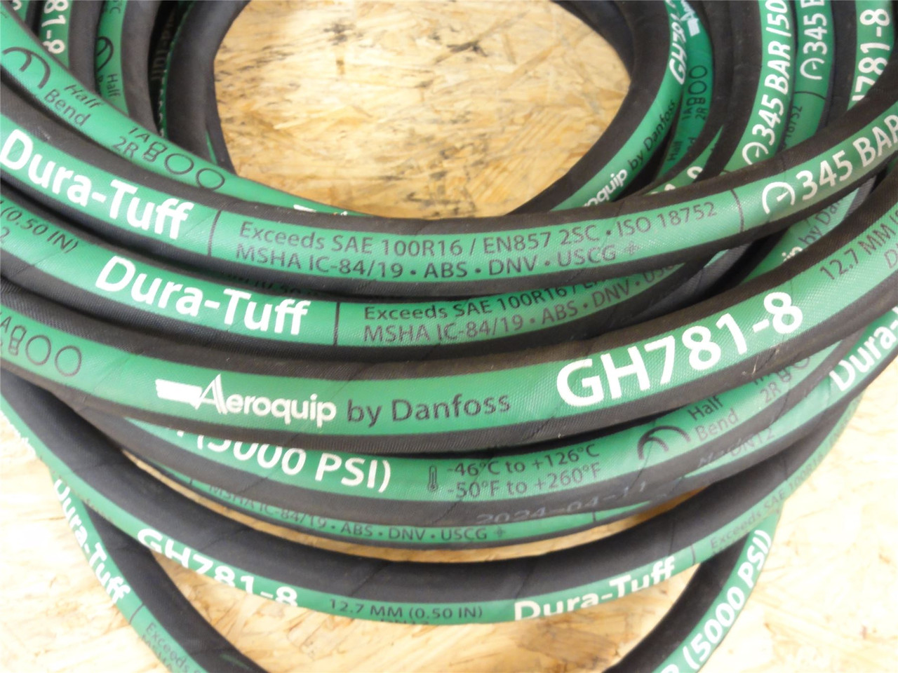 Eaton GH781-8R65; Roll-65 Hydraulic Hose; 1/2"ID x 65' Long