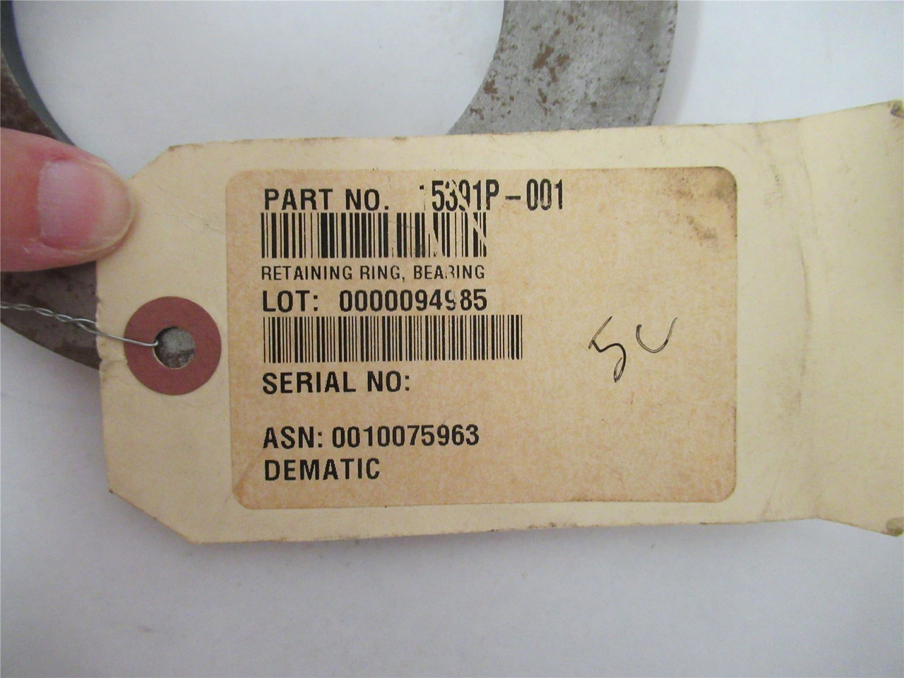 Dematic 15391P-001; Bearing Retaining Ring 3" ID 5.25" OD