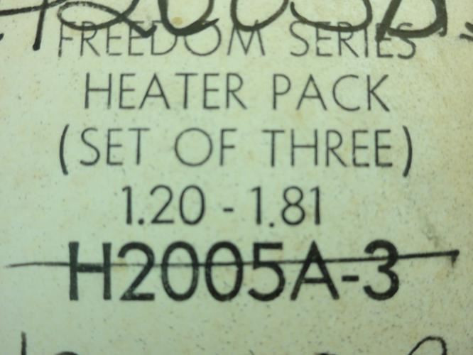 Cutler-Hammer H2005A-3; Lot-3 Heater Pack; 1.20-1.81FLA