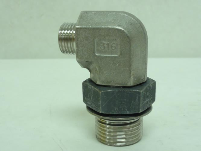 SSP 6-12 C5OLO-SS; Elbow 90Deg; SS-316; 3/8 ORFS x 3/4 BOSS