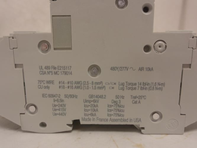 Schneider MGN61321; Mini Circuit Breaker; 2P; 20A; 277/480V
