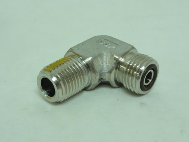 SSP S4-4ME; Elbow Fitting; 90Deg; SS-316; 1/4 BOSS x 1/4 NPT