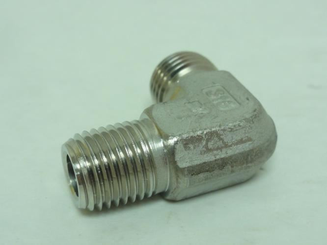 SSP S4-4ME; Elbow Fitting; 90Deg; SS-316; 1/4 BOSS x 1/4 NPT