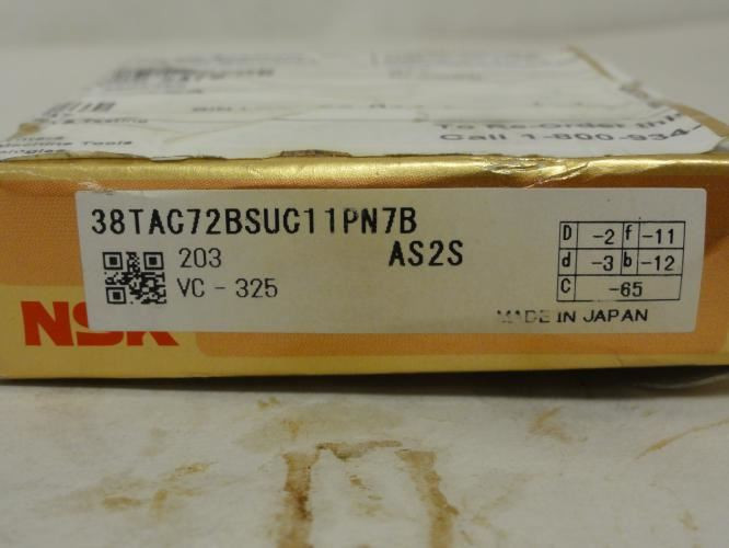NSK 38TAC72BSUC11; Angular Contact Bearing 35mm ID x 72mm OD