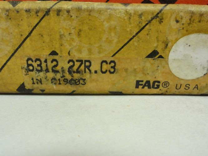 FAG 6312.2ZR.C3; Ball Bearing 60mm ID x 130mm OD x 31mm Wide
