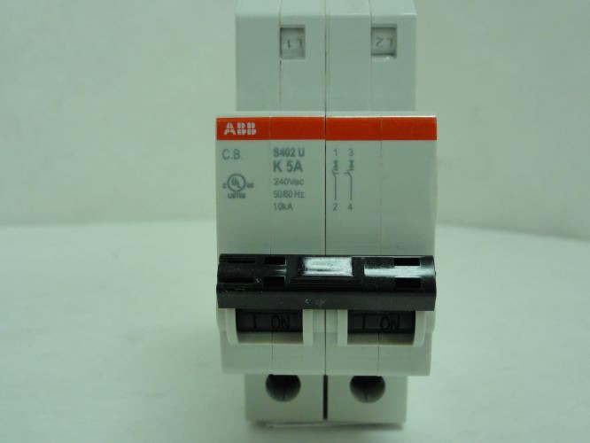 ABB S402U-K5; Circuit Breaker; 5A; 2P; 240Vac