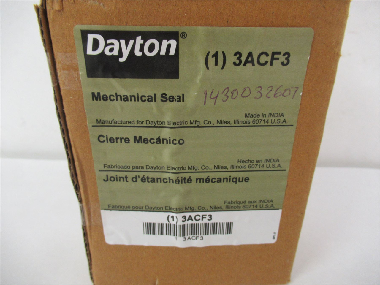 Dayton 3ACF3; Pump Seal 5/8" ID Ceramic Viton