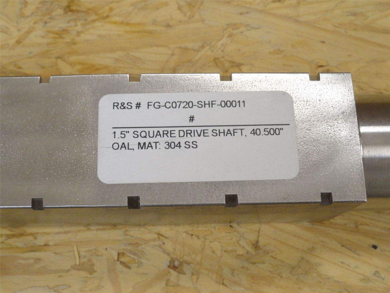R&S FG-C0720-SHF-00011; Conveyor Drive Shaft SS-304 40-1/2"L