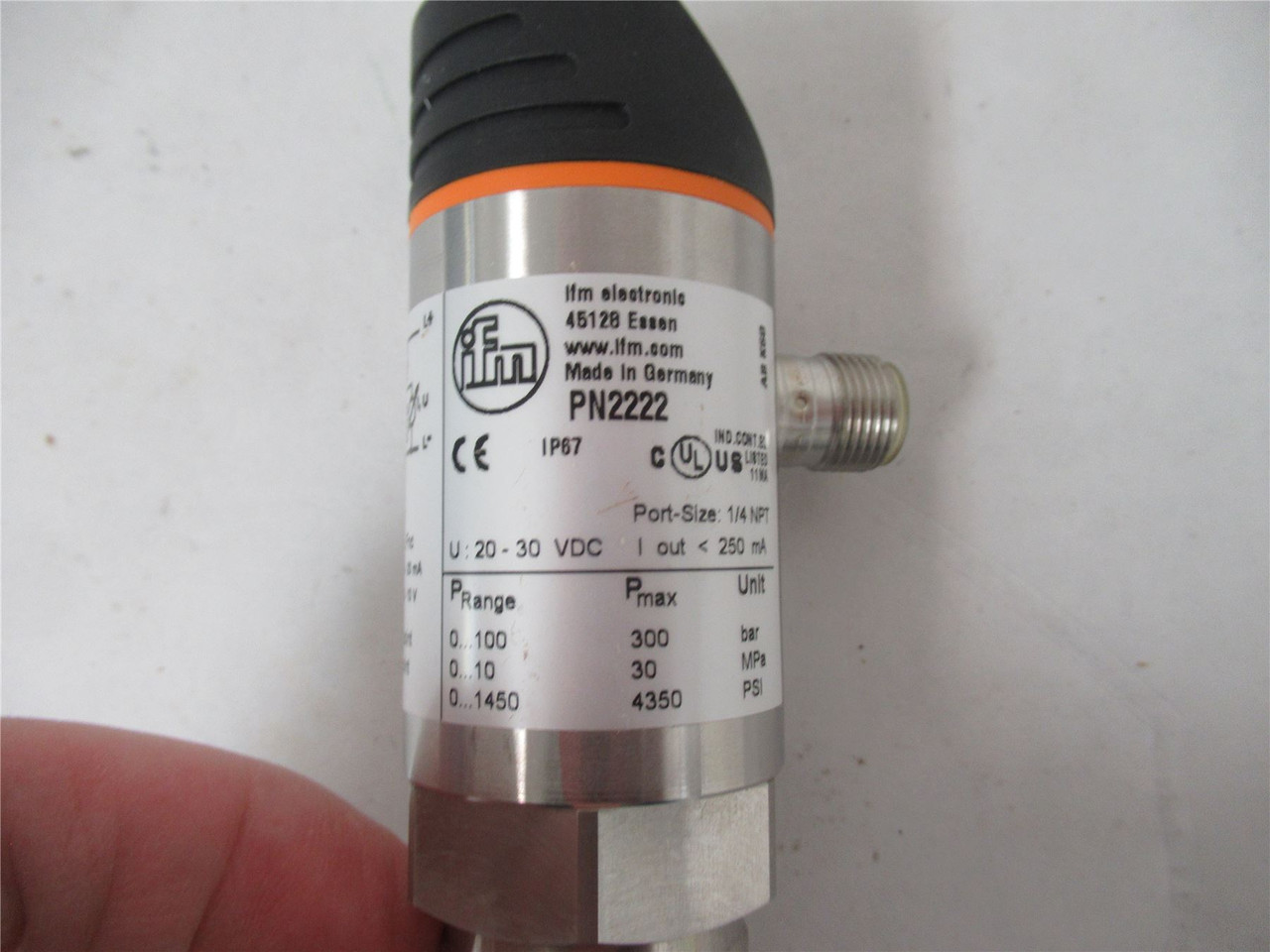 IFM PN2222; Pressure Sensor NumberDisplay 4/20MA 0/10V 1/4NPT