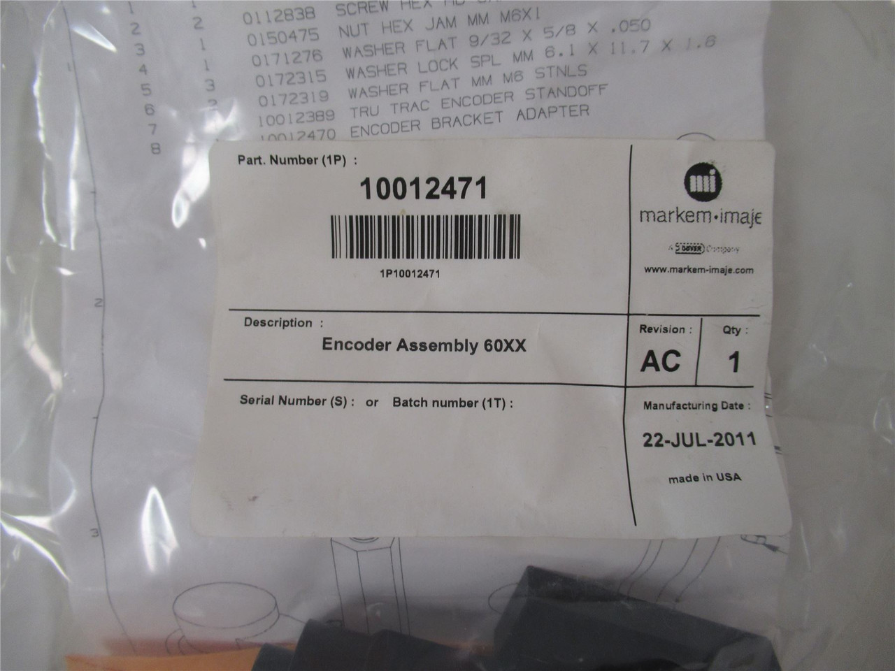 Markem 10012471;  Encoder With Mount Kit  5-28VDC