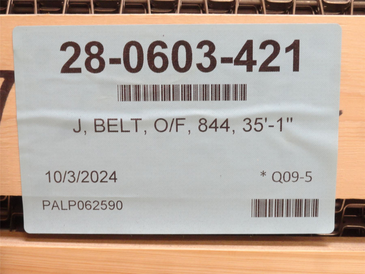 JBT 28-0603-421; Belt; O/F8; 44; SS; 26" Width x 35' Length