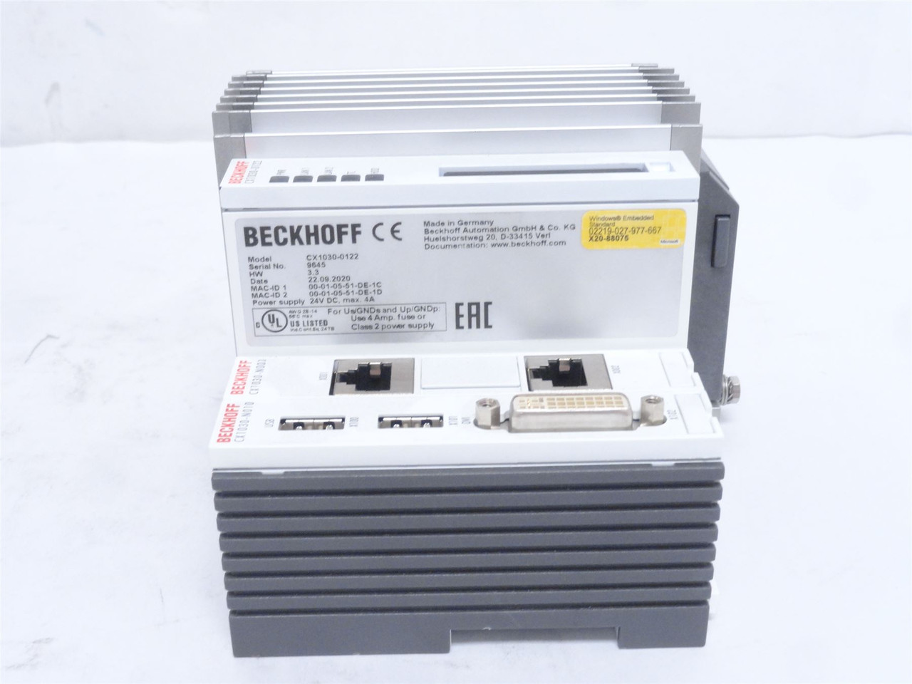 Beckhoff CCX1030-0122; CPU Module 1.8GHz Intel Celeron; 256MB