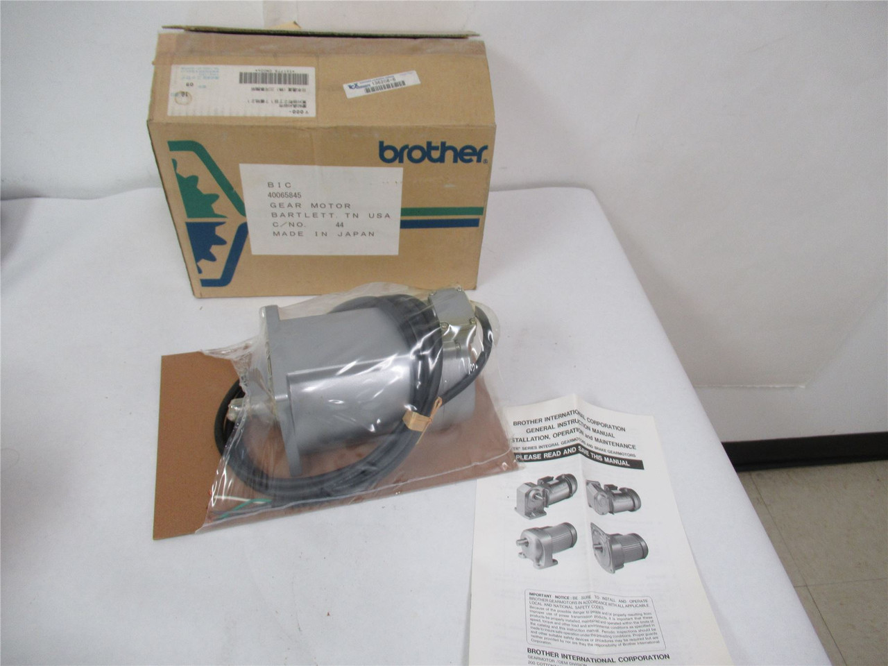 Brother GFW18-010TG2; Gearmotor AC 1/10HP 230VAC 3 Phase