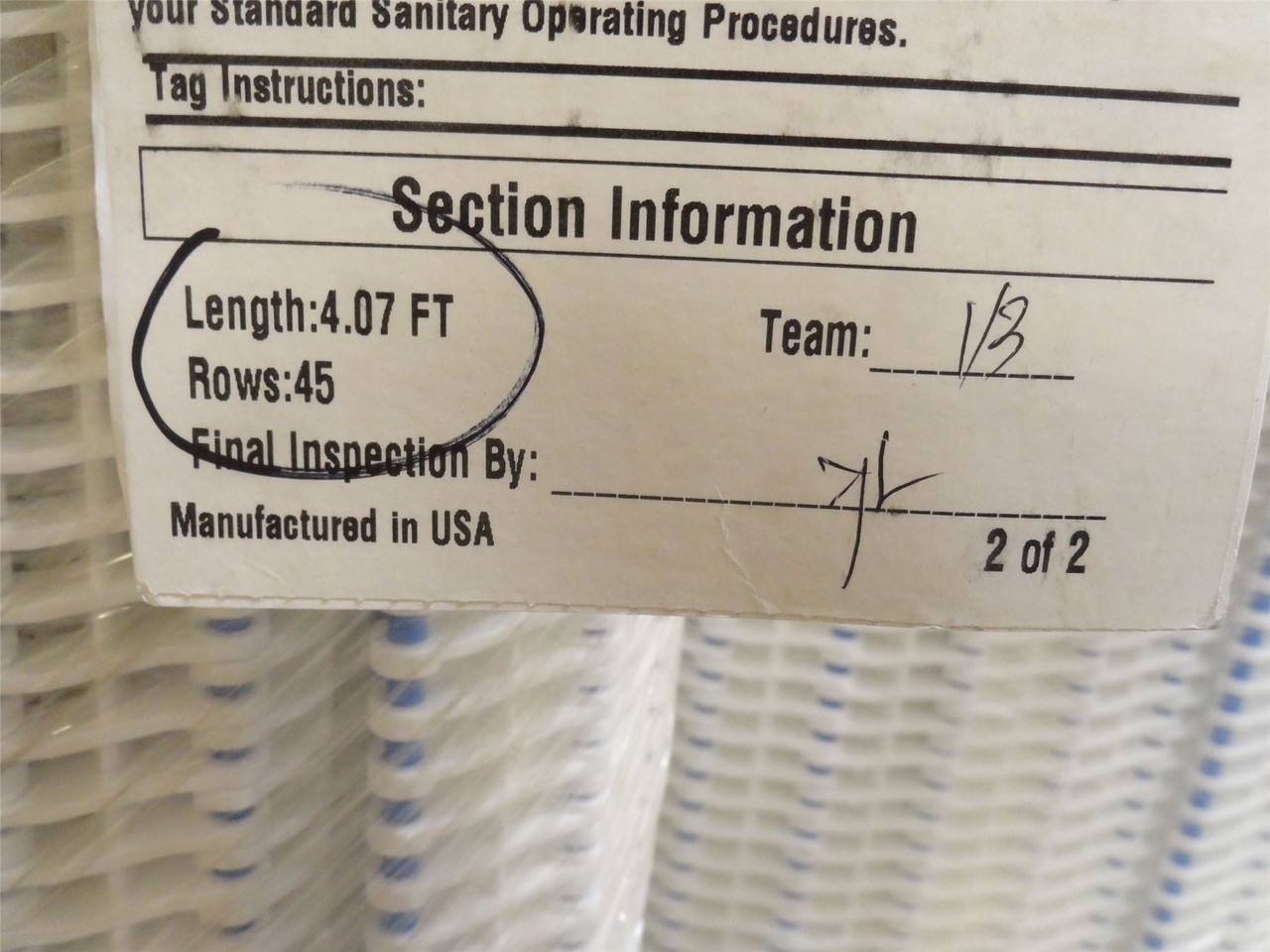 Intralox S900-30-30; Flush Grid Belt 30"W x 30'L total