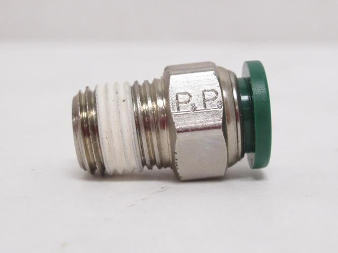 Parker W68PLP-6-4; Lot-2 Brass Connectors; 3/8" PTC x 1/4NPT
