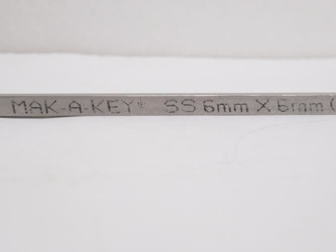 Industry-Std 5VY18; Key Stock; SS; 6mm W x 6mm H x 12" L