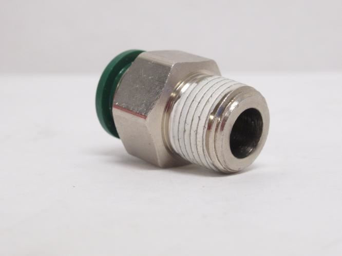 Parker W68PLP-8-6; Brass Male Connector; 1/2"PTC x 3/8NPT