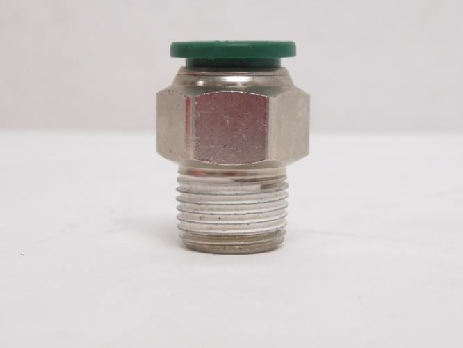 Parker W68PLP-8-6; Brass Male Connector; 1/2"PTC x 3/8NPT
