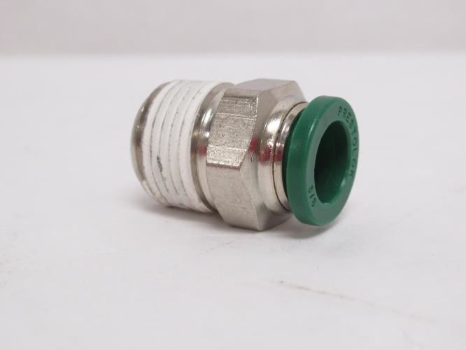 Parker W68PW-6-6; Brass Male Connector; 3/8"PTC x 3/8NPT