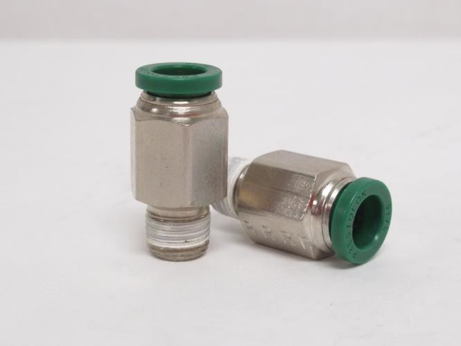 Parker W68PLP-5-2; Lot-2 Brass Connectors; 5/16" PTC x 1/8MNPT
