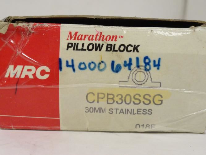 MRC CPB30SSG; Pillow Block Bearing; 2-Bolt; 30mm ID; SS Insert