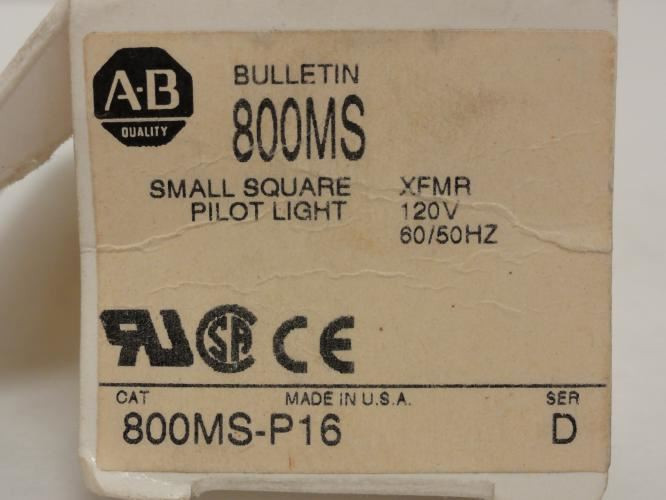 Allen-Bradley 800MS-P16; Pilot Light; 110/120V@50/60Hz; Lamp 86