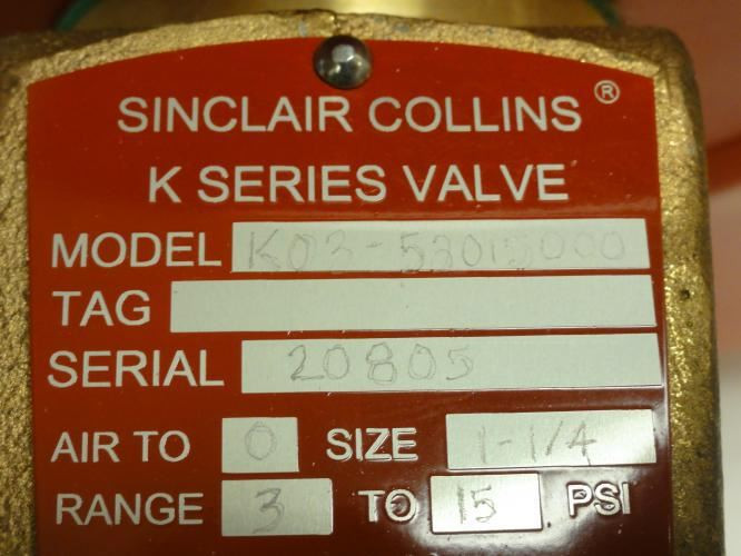 Parker K03-52015000; Air Actuated Valve 1-1/4 NPT 250Psi