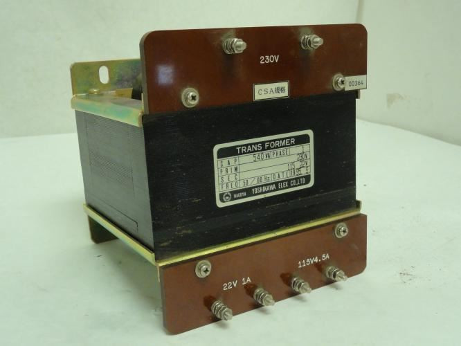 Yoshikawa CAS-00364; Transformer 540vA; 115/230VAC