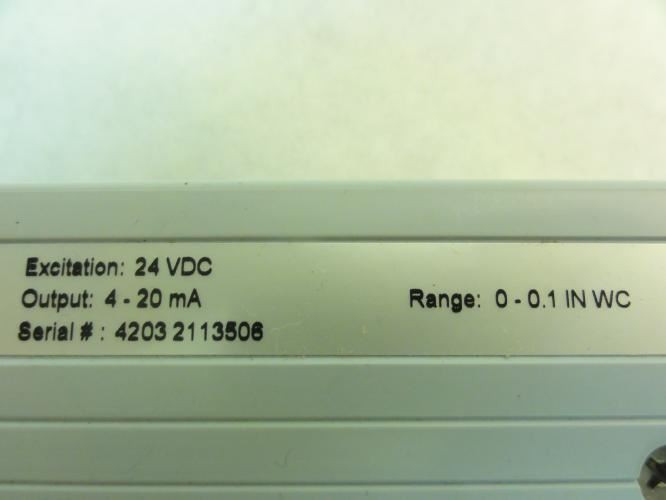 Dwyer 666-1; Pressure Transmitter; 0-0.1" WC; 24VDC