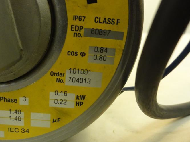 Interroll 101091; Drum Motor .22HP; 3PH; 460/480V