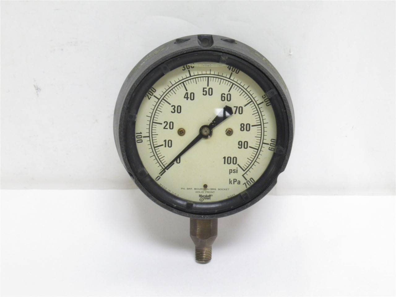 Marshall Town GG45100L4; Pressure Gauge 4-1/2" Dial; 0-100 PSI