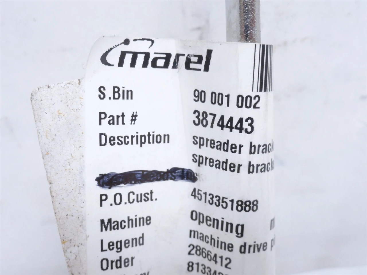 Marel 3874443; Spreader Bracket Opener; SS