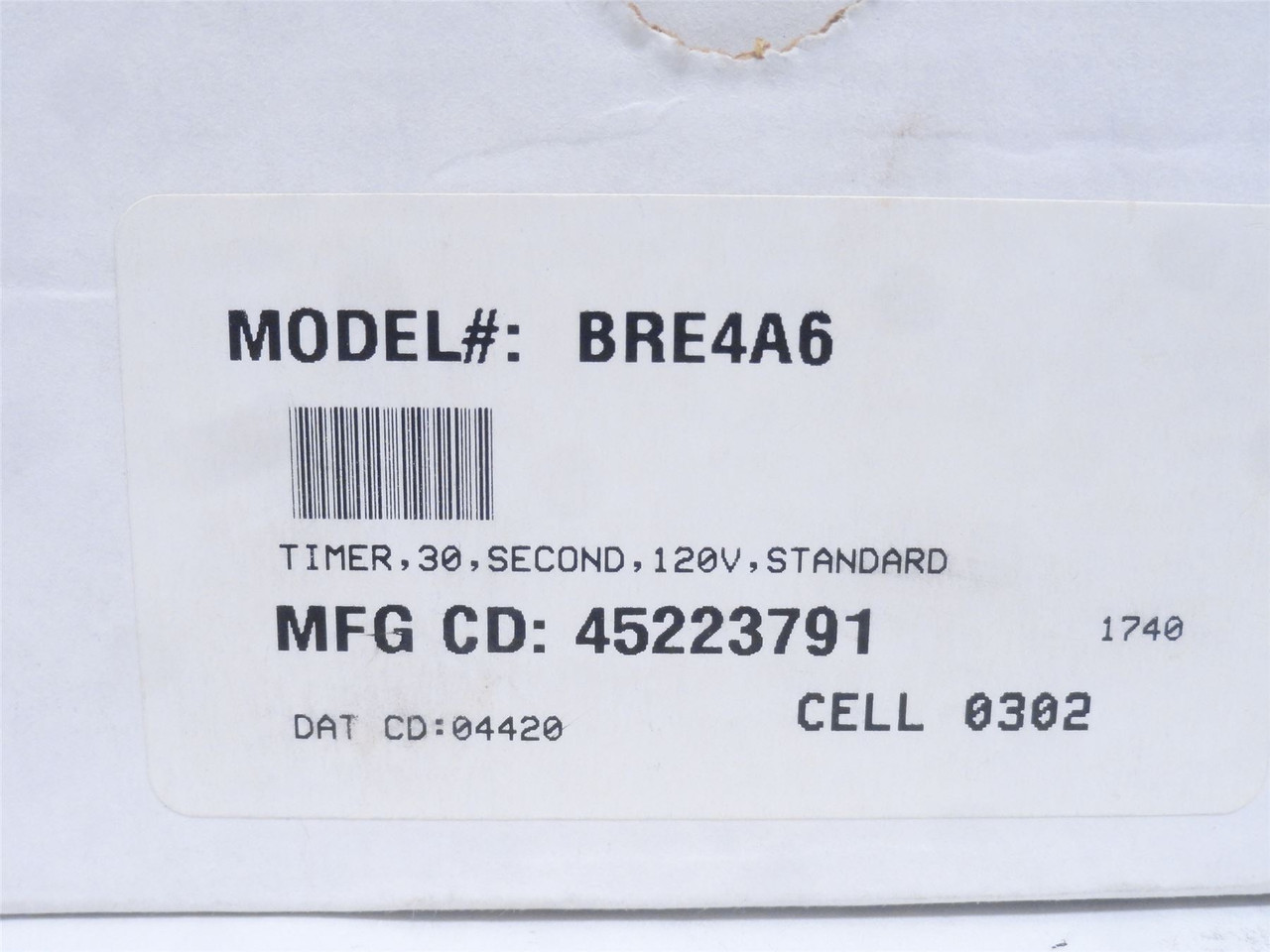 Eagle Signal BRE4A6; Analog Timer; 30s; 10A; 120VAC; 1/4HP