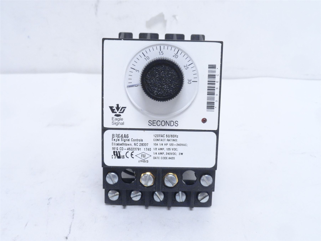 Eagle Signal BRE4A6; Analog Timer; 30s; 10A; 120VAC; 1/4HP