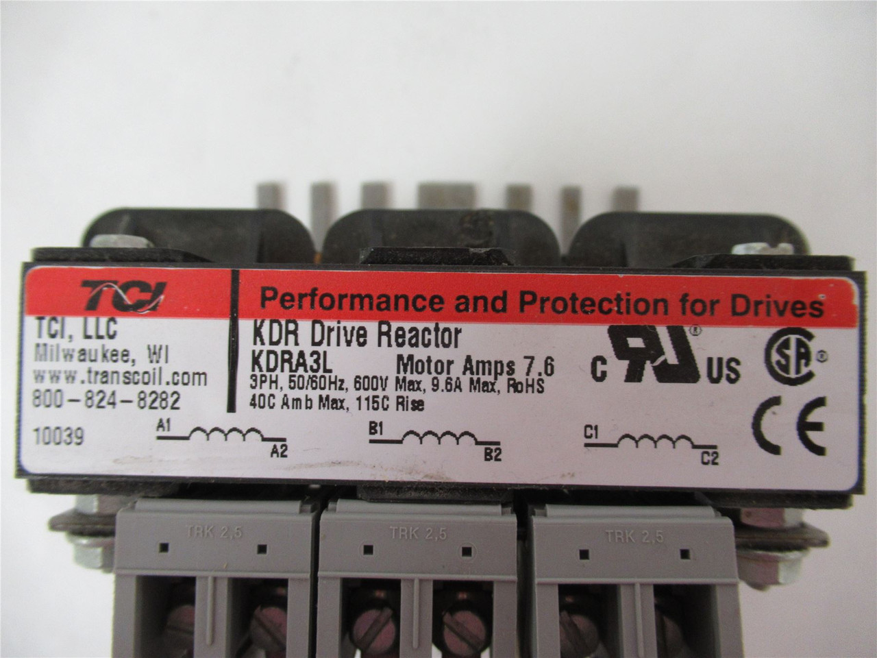 TCI KRDA3L; Drive Reactor 480V 3% Impedance 3-Phase