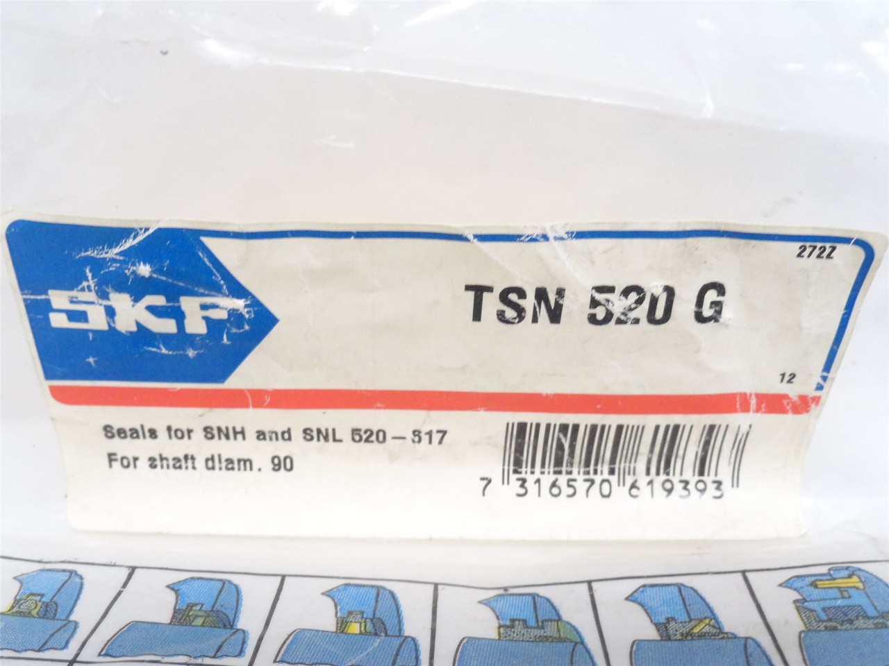 SKF TSN520G; Pillow Block Bearing Lip Seal; 90mm Shaft Size
