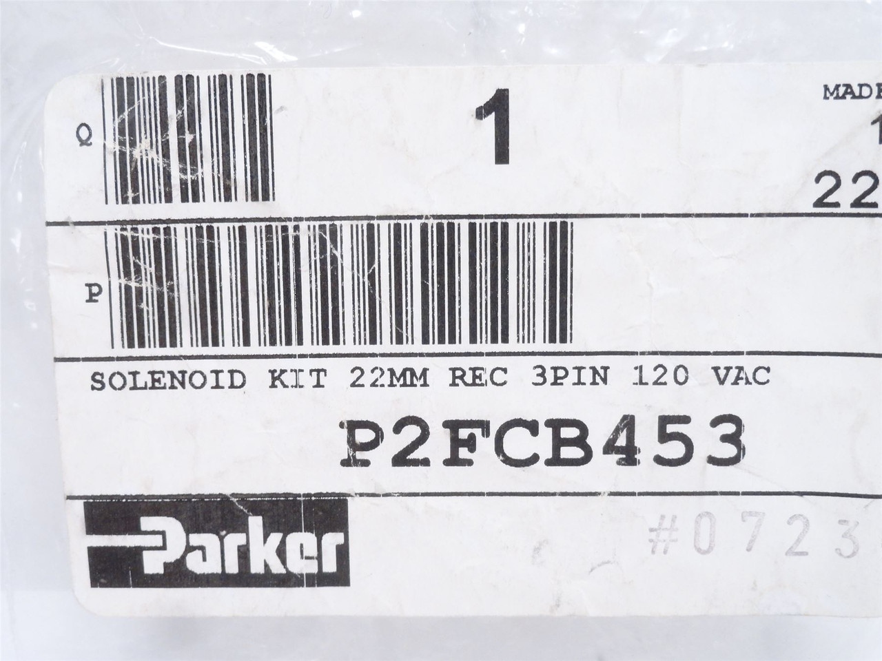 Parker P2FCB453; Solenoid Coil; 120VAC/67VDC; 3-Wire; 5/16"ID