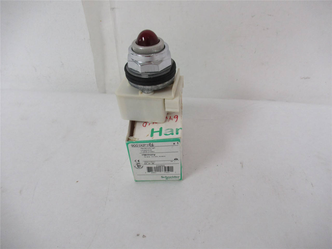 Schneider 9001KP1R6; Pilot Light Type K 110 to 120 VAC/VDC
